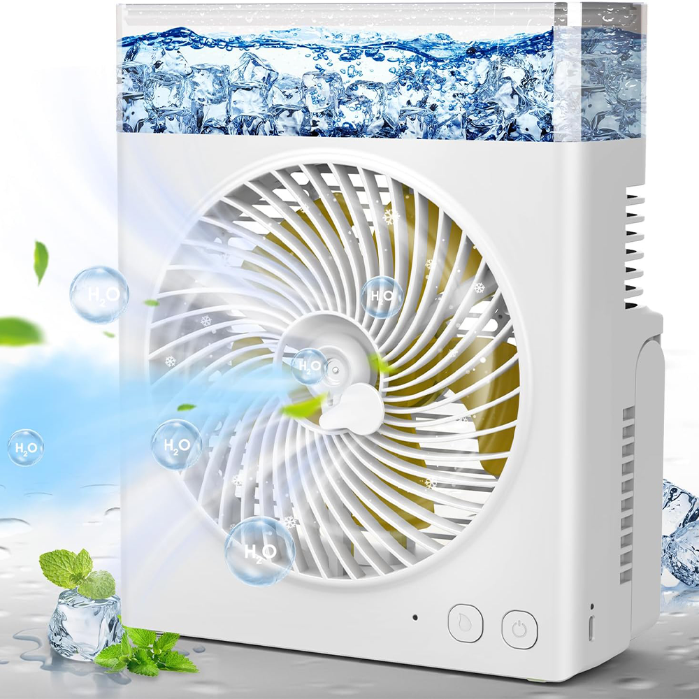 ❄️ BVJ tragbarer Sprühventilator❄️ | Bis zu 30 Std. Akkulaufzeit • 600-ml-Wassertank • USB-Aufladung • Leiser Betrieb | Ideal für Zuhause, Büro, Camping & Reisen