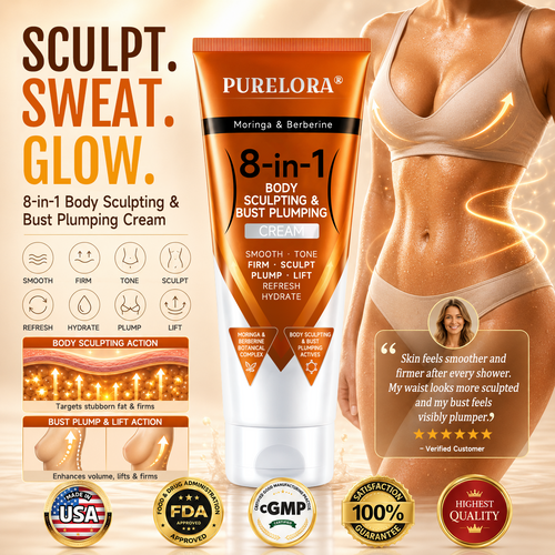 𝐎𝐟𝐟𝐢𝐜𝐢𝐚𝐥 𝐁𝐫𝐚𝐧𝐝 𝐒𝐭𝐨𝐫𝐞 | PURELORA ® Crème 8-en-1 au moringa et à la berbérine pour modeler la silhouette et repulper la poitrine : lisse · raffermit · tonifie · sculpte · rafraîchit · hydrate · repulpe · lifte