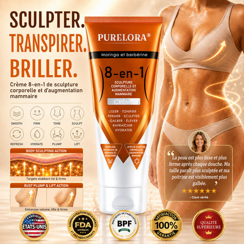 𝐎𝐟𝐟𝐢𝐜𝐢𝐚𝐥 𝐁𝐫𝐚𝐧𝐝 𝐒𝐭𝐨𝐫𝐞 |PURELORA® Moringa & Berberine 8-in-1 Body Sculpting & Bust Plumping Cream Smooth · Firm · Tone · Sculpt · Refresh · Hydrate · Plump · Lift