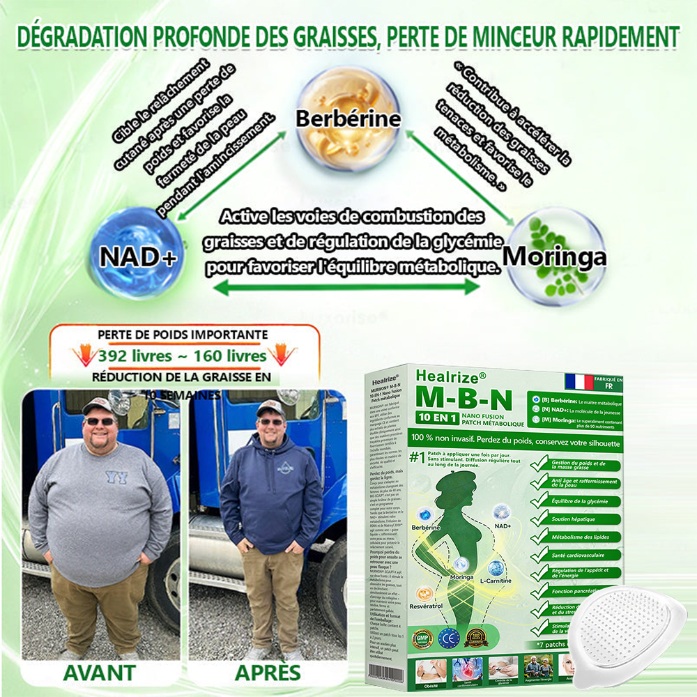 Approuvé par des experts médicaux👩‍⚕️| 𝑯𝒆𝒂𝒍𝒓𝒊𝒛𝒆® 𝑴-𝑩-𝑵 𝟏𝟎-𝐞𝐧-𝟏 Nan𝑜 Fus𝗂𝗈n P𝖺𝗍ch Mé𝑡𝑎𝑏𝑜𝑙𝑖que | 𝙵𝚘𝚛𝚖𝚞𝚕𝚎 𝟭𝟎-𝓮𝓷-1 | 𝙍é𝙨𝙪𝙡𝙩𝙖𝙩𝙨 𝚎𝚗 𝟽 𝚓𝚘𝚞𝚛𝚜