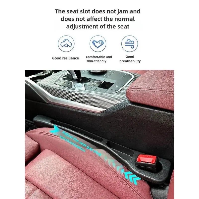 Organisateur de voiture en cuir PU pour combler l'espace entre les sièges – Pochette de rangement étanche (Marron/Noir)
