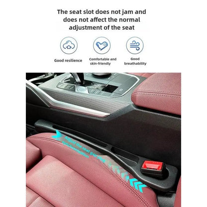 Organisateur de voiture en cuir PU pour combler l'espace entre les sièges – Pochette de rangement étanche (Marron/Noir)