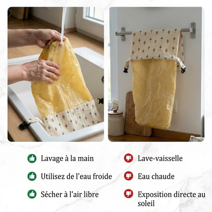 Sac à Pain Premium en Coton 100% et Cire d'Abeille