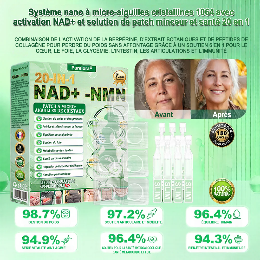 🔥 Nouveauté | Purelora® Système Nano à Microaiguilles Cristallines avec Activation NAD⁺ & Solution Minceur et Bien-être 20-en-1