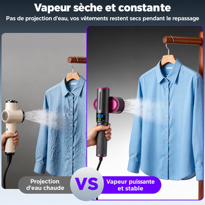 🔥 𝑫𝑬𝑹𝑵𝑰𝑬𝑹 𝑱𝑶𝑼𝑹 – 𝟖𝟎 % 𝑫𝑬 𝑹É𝑫𝑼𝑪𝑻𝑰𝑶𝑵 🔥 Défroisseur & Fer à Vapeur 2-en-1 1200W – Chauffe Rapide, Compact & Idéal pour le Voyage