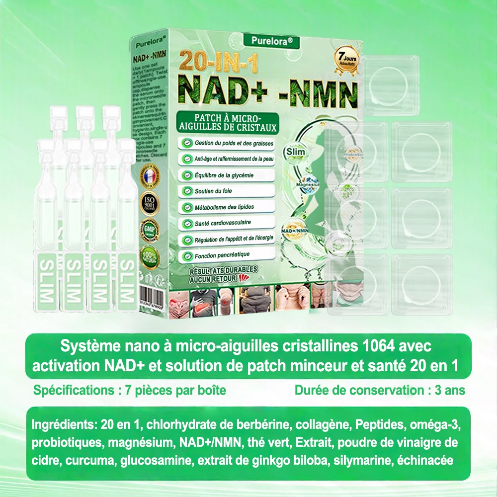 🔥 Nouveauté | Purelora® Système Nano à Microaiguilles Cristallines avec Activation NAD⁺ & Solution Minceur et Bien-être 20-en-1