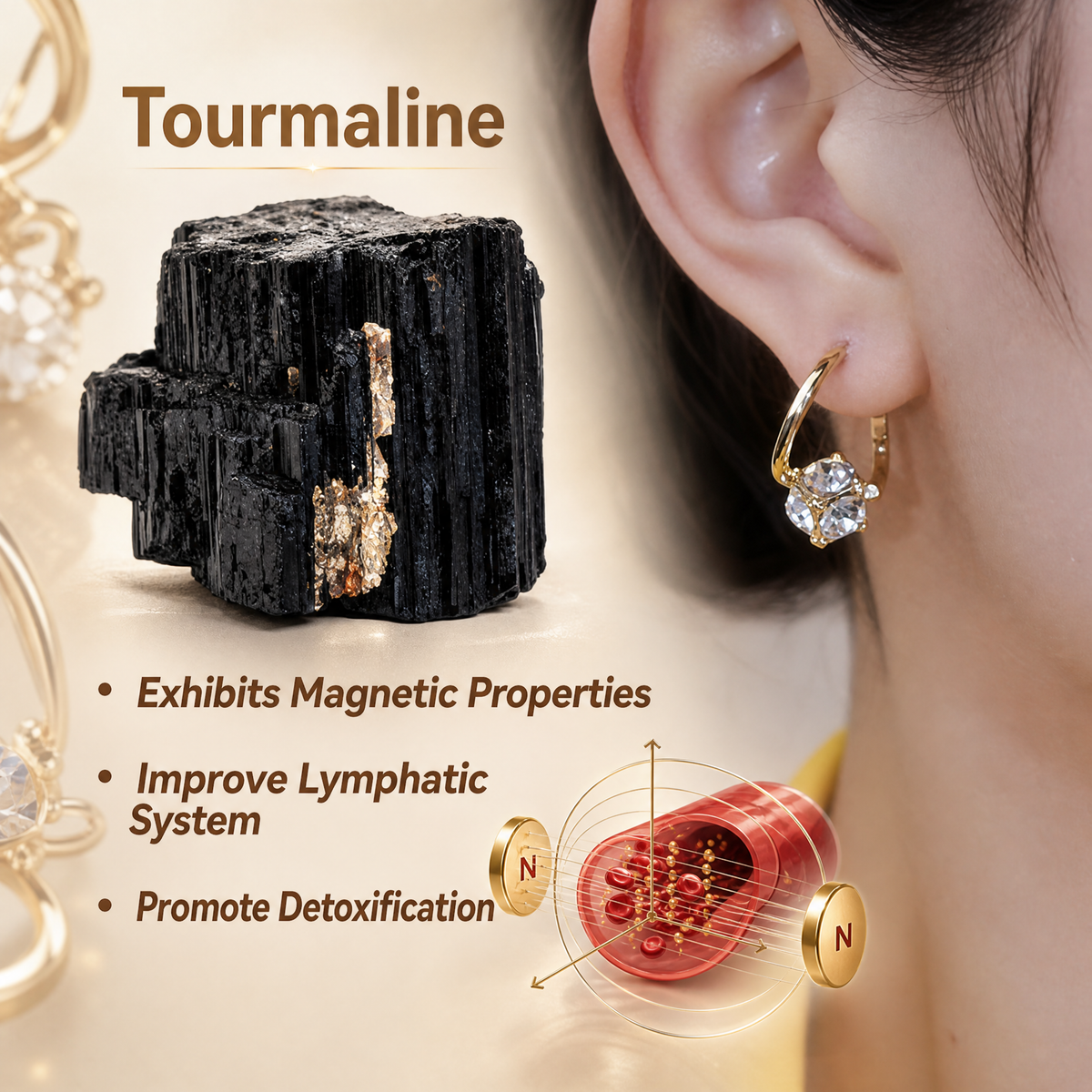 🔥 DERNIER JOUR : -80 % - 💎𝐂𝐙𝐓𝐈𝐂𝐋𝐄® Boucles d’oreilles Lymphvity en germanium à magnétothérapie