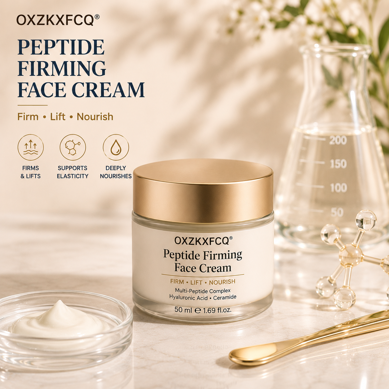 OXZKXFCQ® Crème raffermissante pour le visage aux peptides