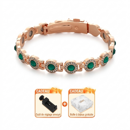 🔥 -80 % | Bracelet magnétique en cuivre pur avec zircon étincelant – Taille ajustable
