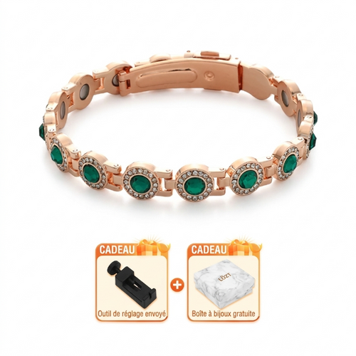 🔥 -80 % | Bracelet magnétique en cuivre pur avec zircon étincelant – Taille ajustable