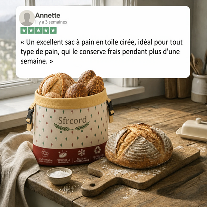 Sac à Pain Premium en Coton 100% et Cire d'Abeille
