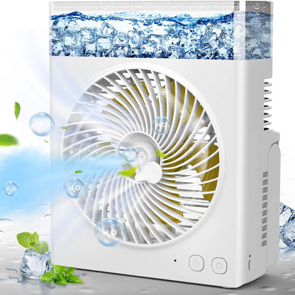 ❄️ BVJ tragbarer Sprühventilator❄️ | Bis zu 30 Std. Akkulaufzeit • 600-ml-Wassertank • USB-Aufladung • Leiser Betrieb | Ideal für Zuhause, Büro, Camping & Reisen