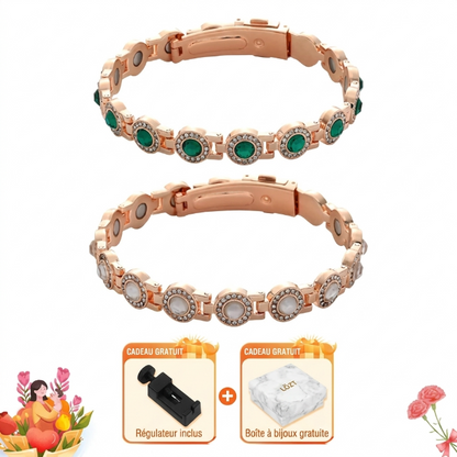 🔥 -80 % | Bracelet magnétique en cuivre pur avec zircon étincelant – Taille ajustable