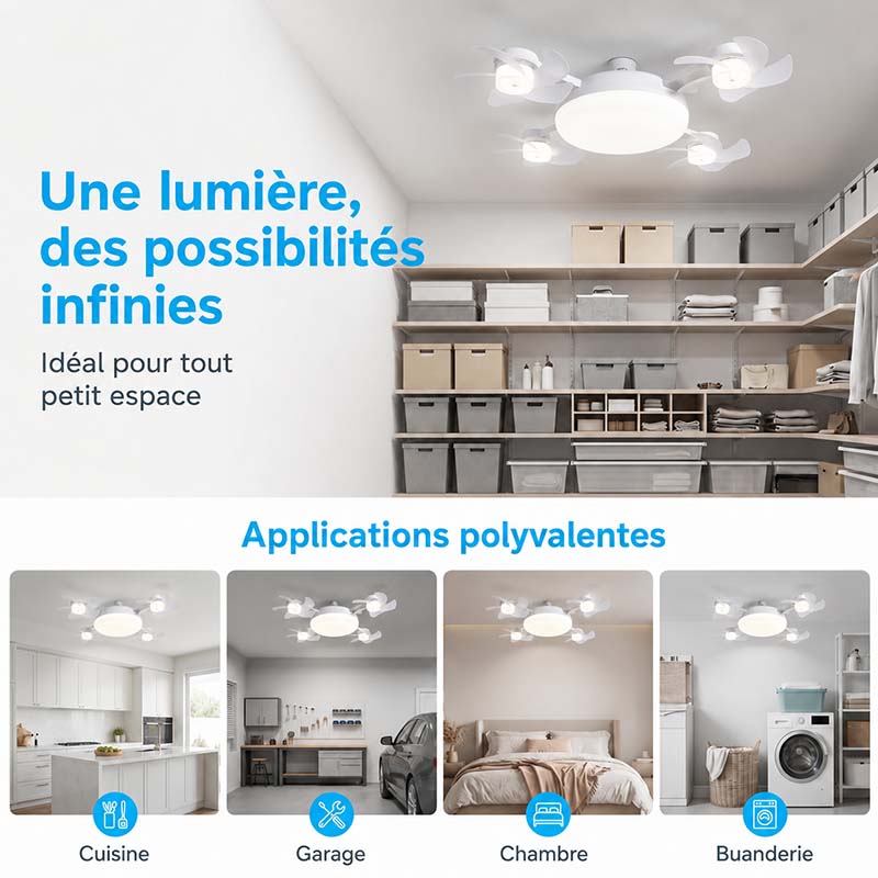 ⚡ Ventilateur lampe E27 2-en-1 avec LED & télécommande – fraîcheur et éclairage pour les journées chaudes