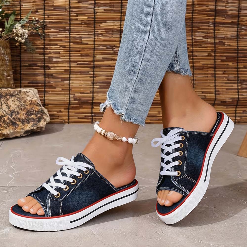 𝐃𝐄𝐑𝐍𝐈𝐄𝐑 𝐉𝐎𝐔𝐑 : -𝟖𝟎% 🏆 : Sandales à Enfiler Confortables en Toile Denim pour Femme