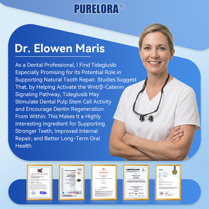 🏥 Pharmacie en ligne | Purelora® 😁 Bandes buccales à dissolution rapide au Tideglusib pour la réparation des dents et des gencives 🦷