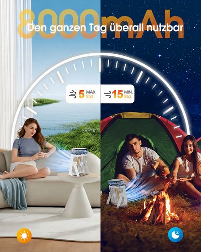 ❄️ BVJ tragbarer Sprühventilator❄️ | Bis zu 30 Std. Akkulaufzeit • 600-ml-Wassertank • USB-Aufladung • Leiser Betrieb | Ideal für Zuhause, Büro, Camping & Reisen