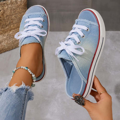 𝐃𝐄𝐑𝐍𝐈𝐄𝐑 𝐉𝐎𝐔𝐑 : -𝟖𝟎% 🏆 : Sandales à Enfiler Confortables en Toile Denim pour Femme
