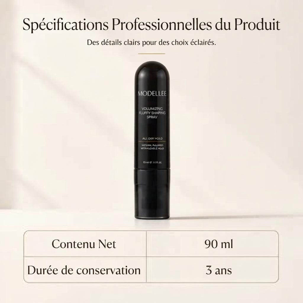 Spray Coiffant Volumisant 90ml - Brume Capillaire Longue Tenue au Parfum de Pêche