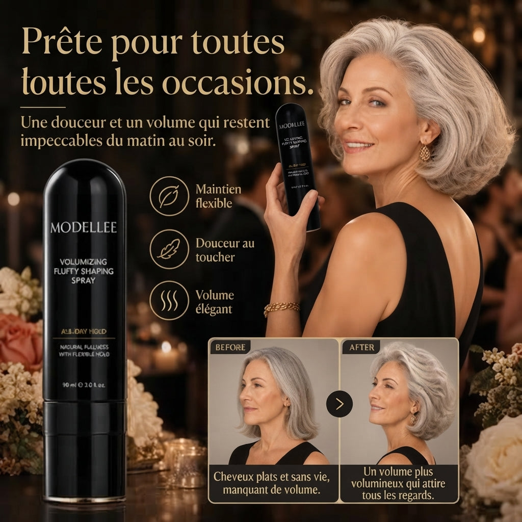 Spray Coiffant Volumisant 90ml - Brume Capillaire Longue Tenue au Parfum de Pêche