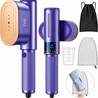 🔥 𝑫𝑬𝑹𝑵𝑰𝑬𝑹 𝑱𝑶𝑼𝑹 – 𝟖𝟎 % 𝑫𝑬 𝑹É𝑫𝑼𝑪𝑻𝑰𝑶𝑵 🔥 Défroisseur & Fer à Vapeur 2-en-1 1200W – Chauffe Rapide, Compact & Idéal pour le Voyage