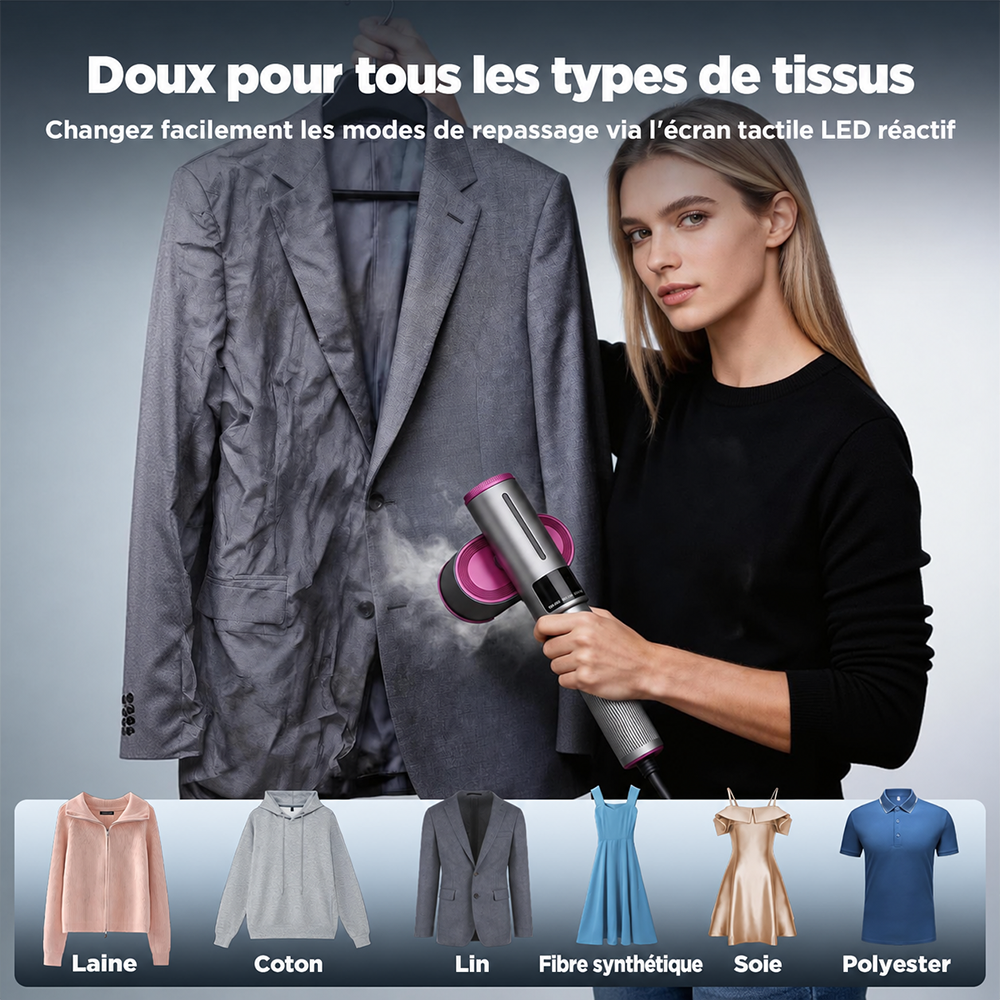 🔥 𝑫𝑬𝑹𝑵𝑰𝑬𝑹 𝑱𝑶𝑼𝑹 – 𝟖𝟎 % 𝑫𝑬 𝑹É𝑫𝑼𝑪𝑻𝑰𝑶𝑵 🔥 Défroisseur & Fer à Vapeur 2-en-1 1200W – Chauffe Rapide, Compact & Idéal pour le Voyage