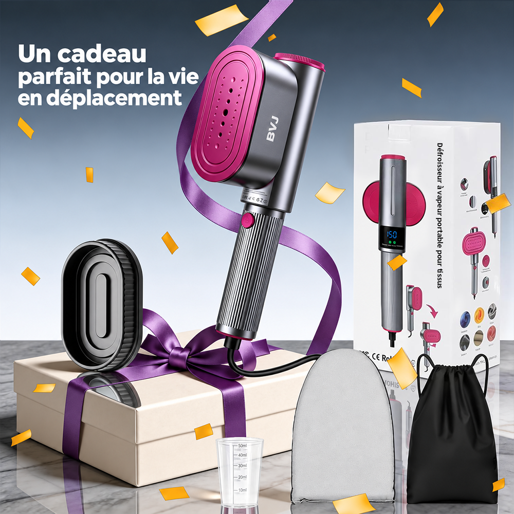 🔥 𝑫𝑬𝑹𝑵𝑰𝑬𝑹 𝑱𝑶𝑼𝑹 – 𝟖𝟎 % 𝑫𝑬 𝑹É𝑫𝑼𝑪𝑻𝑰𝑶𝑵 🔥 Défroisseur & Fer à Vapeur 2-en-1 1200W – Chauffe Rapide, Compact & Idéal pour le Voyage