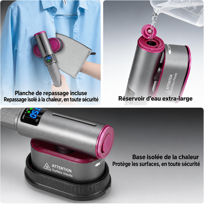🔥 𝑫𝑬𝑹𝑵𝑰𝑬𝑹 𝑱𝑶𝑼𝑹 – 𝟖𝟎 % 𝑫𝑬 𝑹É𝑫𝑼𝑪𝑻𝑰𝑶𝑵 🔥 Défroisseur & Fer à Vapeur 2-en-1 1200W – Chauffe Rapide, Compact & Idéal pour le Voyage