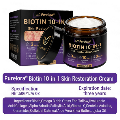 Fabriqué et expédié du France 🍁 Purelora® Crème Réparatrice Biotine 10-en-1 — Dernier Jour de Soldes : 75% de Réduction