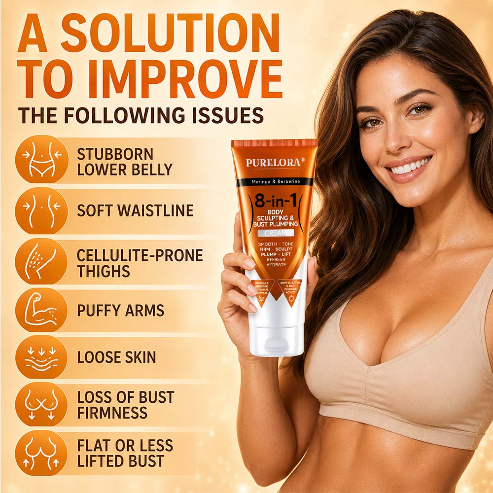 𝐎𝐟𝐟𝐢𝐜𝐢𝐚𝐥 𝐁𝐫𝐚𝐧𝐝 𝐒𝐭𝐨𝐫𝐞 | PURELORA ® Crème 8-en-1 au moringa et à la berbérine pour modeler la silhouette et repulper la poitrine : lisse · raffermit · tonifie · sculpte · rafraîchit · hydrate · repulpe · lifte