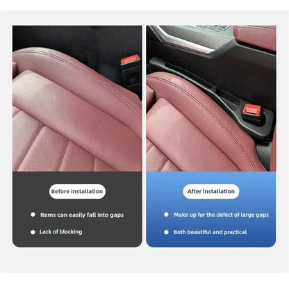Organisateur de voiture en cuir PU pour combler l'espace entre les sièges – Pochette de rangement étanche (Marron/Noir)