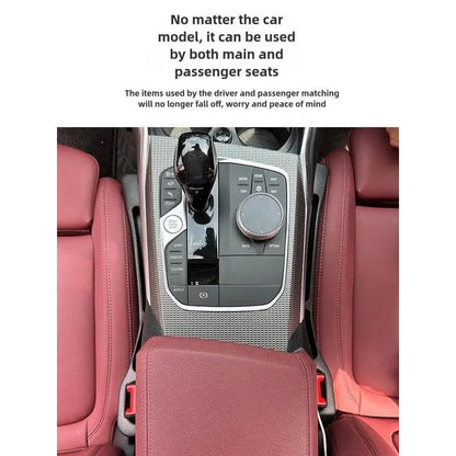 Organisateur de voiture en cuir PU pour combler l'espace entre les sièges – Pochette de rangement étanche (Marron/Noir)