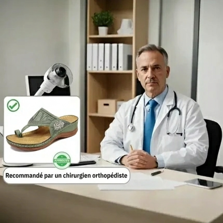 Sandales brodées rétro pour femme | Soutien de la voûte plantaire ergonomique — Marchez toute la journée sans fatigue | Antidérapantes & respirantes