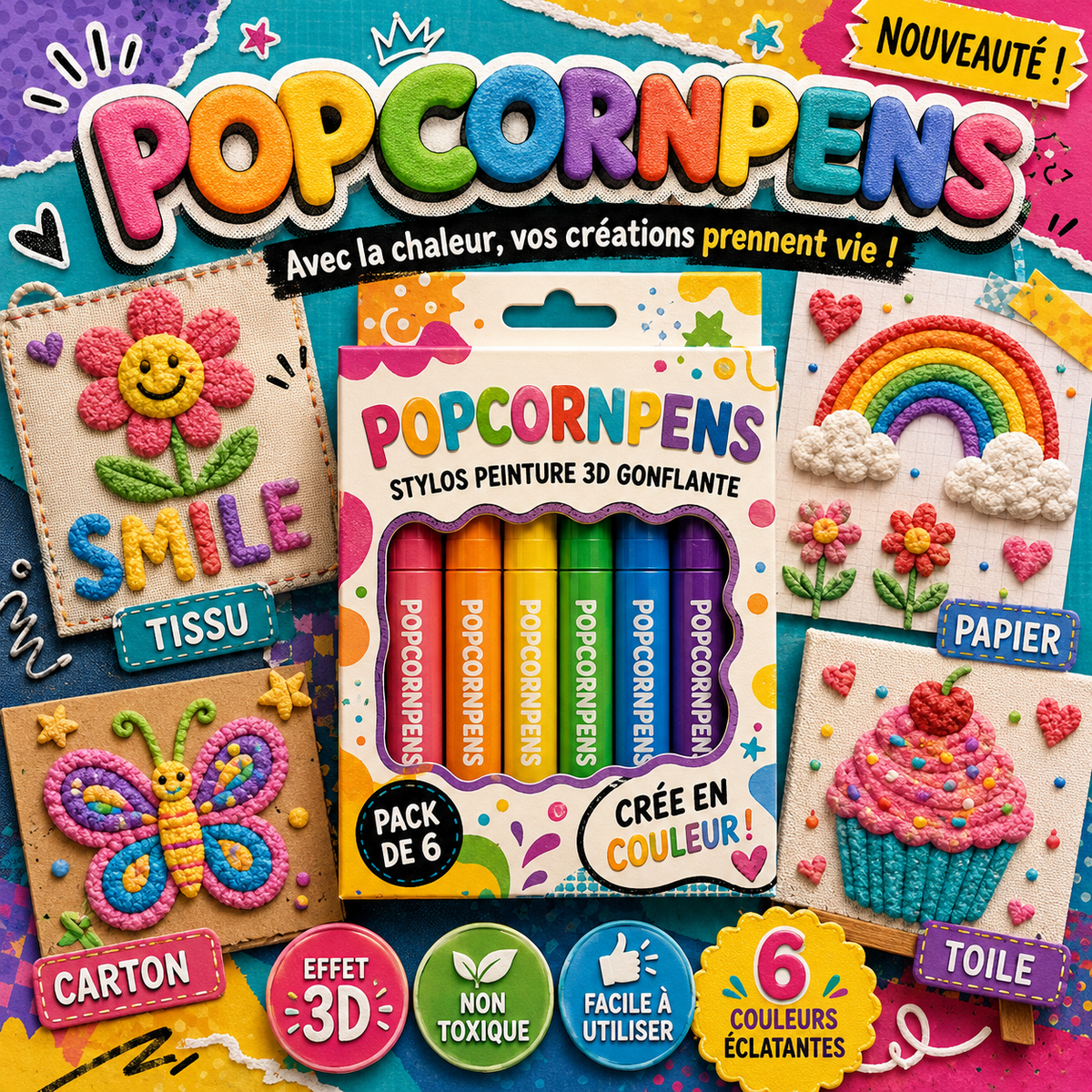 ✨ Aujourd’hui seulement : -80 % 🎠 | IEY® Stylo d’art 3D en relief – Donnez vie à vos dessins ! 🪄🎨