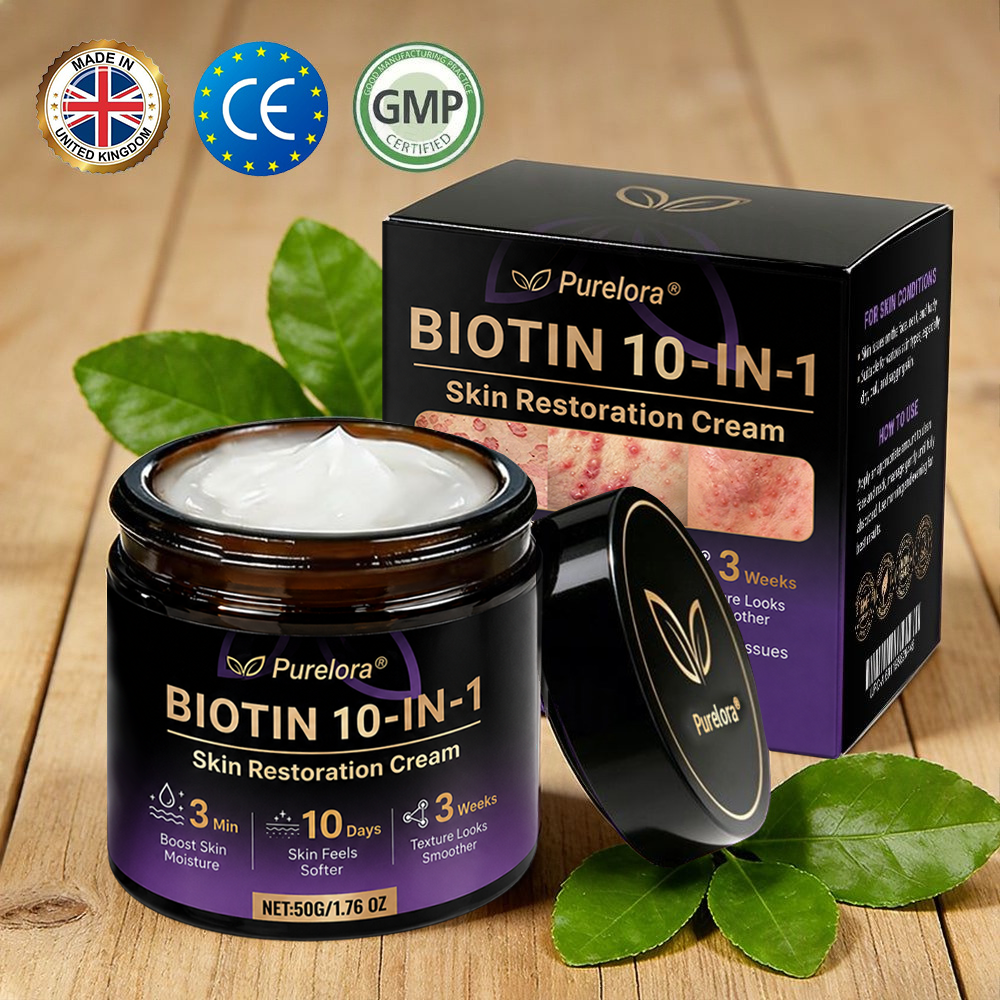 Fabriqué et expédié du France 🍁 Purelora® Crème Réparatrice Biotine 10-en-1 — Dernier Jour de Soldes : 75% de Réduction
