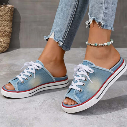 𝐃𝐄𝐑𝐍𝐈𝐄𝐑 𝐉𝐎𝐔𝐑 : -𝟖𝟎% 🏆 : Sandales à Enfiler Confortables en Toile Denim pour Femme