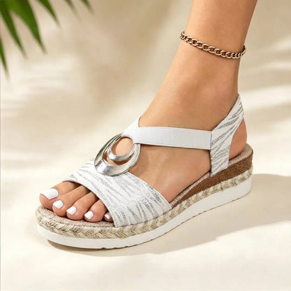 ☀️𝐃𝐄𝐑𝐍𝐈𝐄𝐑 𝐉𝐎𝐔𝐑 : -𝟖𝟎 %🏆 : Sandales confortables pour femme avec boucle métallique & semelle souple