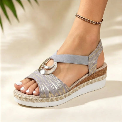 ☀️𝐃𝐄𝐑𝐍𝐈𝐄𝐑 𝐉𝐎𝐔𝐑 : -𝟖𝟎 %🏆 : Sandales confortables pour femme avec boucle métallique & semelle souple