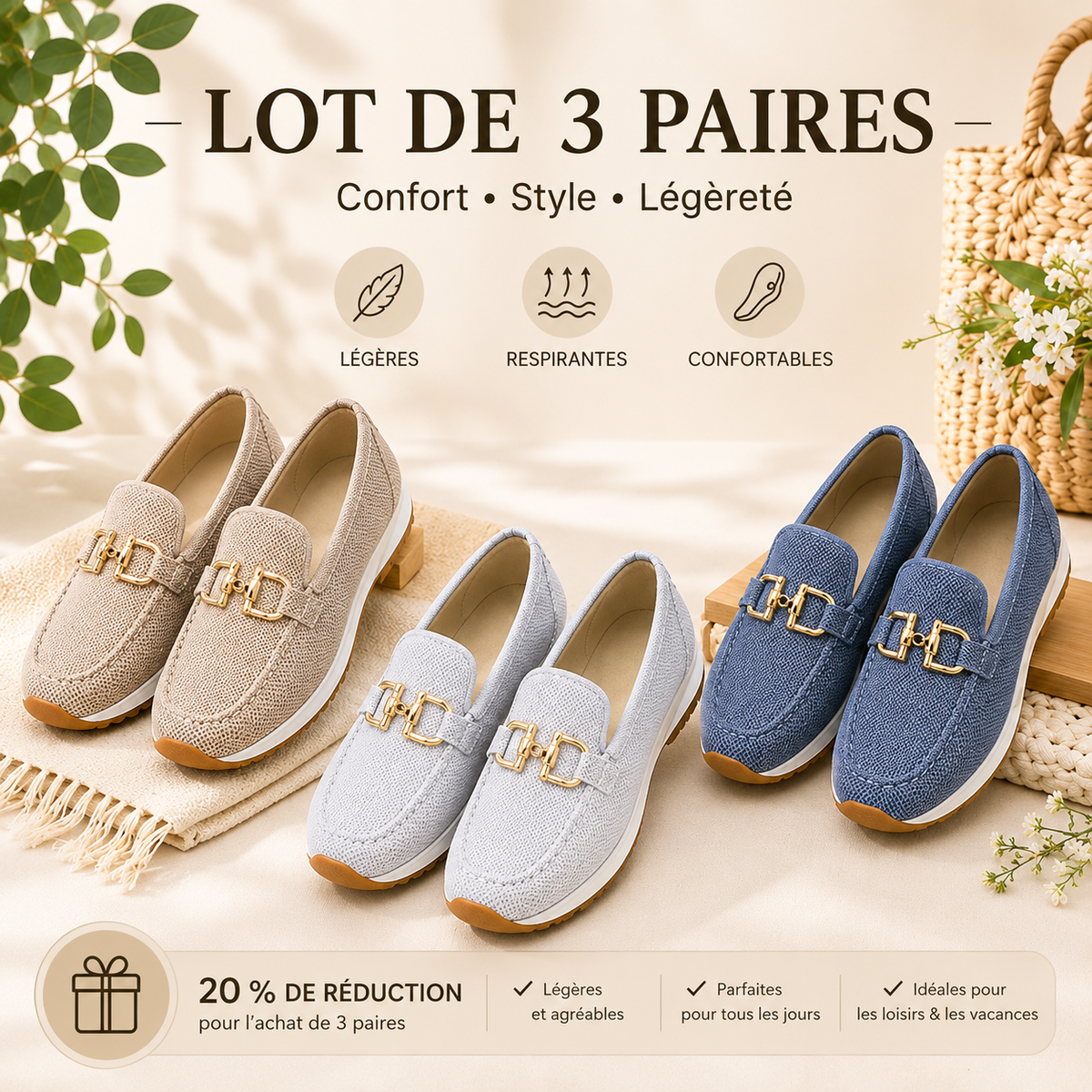🔥 Bestseller 2026 🏆  Mocassins confortables avec soutien de la voûte plantaire 👟   𝐃𝐄𝐑𝐍𝐈𝐄𝐑 𝐉𝐎𝐔𝐑 : 𝟖𝟎 % 𝐃𝐄 𝐑𝐄𝐃𝐔𝐂𝐓𝐈𝐎𝐍