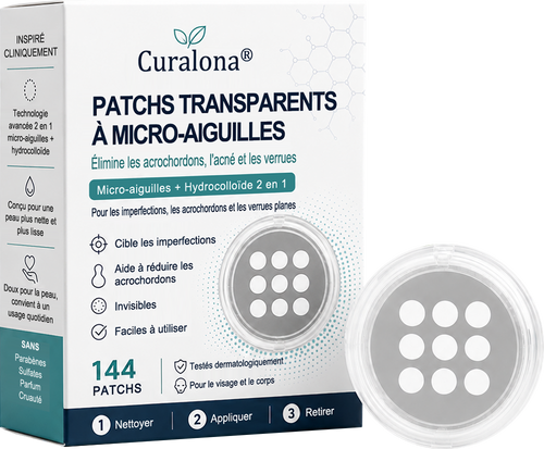 🏥 Curalona® Patch Invisible 2-en-1 🍀 | Cible les acrochordons, verrues planes et petites imperfections visibles | Micro-aiguilles + hydrocolloïde | Sans coupure • Sans congélation • Visage & corps