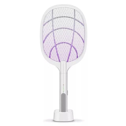 🔦 Raquette anti-moustiques 2-en-1 | Haute tension 3 000 V | Socle autonome | Maison, cuisine, terrasse et camping