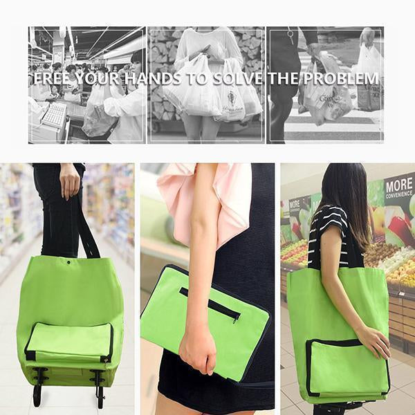 🛍️ 80% DE RÉDUCTION ! 🌿 Sac à Provisions Pliable Écologique 2-en-1 – Avec Roues Antidérapantes Silencieuses & Tissu Oxford Imperméable – Idéal pour les Courses, les Voyages et le Camping 👜