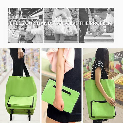 🛍️ 80% DE RÉDUCTION ! 🌿 Sac à Provisions Pliable Écologique 2-en-1 – Avec Roues Antidérapantes Silencieuses & Tissu Oxford Imperméable – Idéal pour les Courses, les Voyages et le Camping 👜