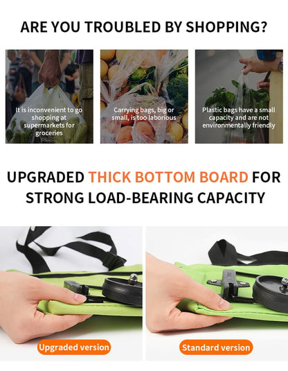 🛍️ 80% DE RÉDUCTION ! 🌿 Sac à Provisions Pliable Écologique 2-en-1 – Avec Roues Antidérapantes Silencieuses & Tissu Oxford Imperméable – Idéal pour les Courses, les Voyages et le Camping 👜