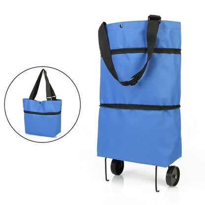🛍️ 80% DE RÉDUCTION ! 🌿 Sac à Provisions Pliable Écologique 2-en-1 – Avec Roues Antidérapantes Silencieuses & Tissu Oxford Imperméable – Idéal pour les Courses, les Voyages et le Camping 👜